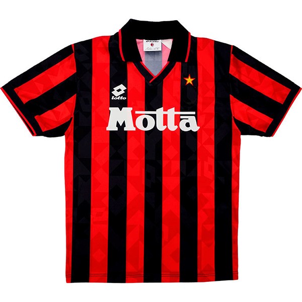 Heimtrikot Thailand AC Milan Retro 1993 1994 Schwarz Rote Günstige Fußballtrikots